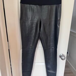 SPANX Black Faux Leather Pants